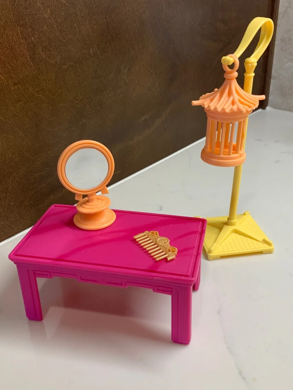 Disney Mattel Mulan Barbie Doll and Accessories-Tea Table, Bench Cricket Cage